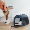 PETSFIT Soft Sided Dog Crate, Travel Dog Crate - 19 Inch Lightweight, Roomy, Easy to Set Up, Portable Pop Up Dog Carrier with Thick Mat, Sturdy Portable Dog Crate Navy Blue - Image 6