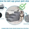 Best Pet Supplies Dog Stairs & Steps - Foam Steps for Small Dogs & Cats, Non-Slip Indoor Balanced Pet Step Support, Dog Ramp, No Assembly, Ash Gray Linen, 4-Step (18-inch Height). - Image 3