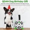 QDAN Dog Toys Soccer Ball with Straps, Interactive Dog Toys for Tug of War, Puppy Birthday Gifts, Dog Tug Toy, Dog Water Toy, Durable Dog Balls World Cup for Small & Medium Dogs（6 Inch） - Image 4