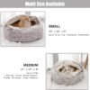 Calming Dog Beds & Cat Cave Bed with Hooded Cover,Removable Washable Round Beds for Small Medium Pets,Anti-Slip Faux Fur Fluffy Coved Bed for Improved Sleep,Fits up to 15/25 lbs (Small,20"x20") - Image 6