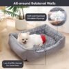 Dog Beds for Small Dogs, Soft Calming Pet Sofa Bed, Fully Washable and Durable, Rectangle Anti-Anxiety Pet Bed Couch with Anti-Slip Bottom, 24"x18", Grey - Image 2