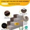 Dog Stairs for High Bed, Extra Wide Dog Steps for Bed Couch Sofa, 35D Foam Pet Steps for Small Dogs and Cats, Pet Stairs 2 in 1 with Non-Slip Bottom Brown, 5 Steps - Image 7