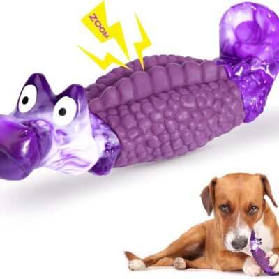 HGB Tough Dog Chew Toys for Aggressive Chewers, Squeaky Indestructible Dog Toy to Keep Them Busy & Reduce Boredom for Medium, Large Breed