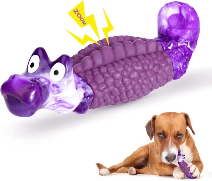 HGB Tough Dog Chew Toys for Aggressive Chewers, Squeaky Indestructible Dog Toy to Keep Them Busy & Reduce Boredom for Medium, Large Breed