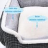 Dog Beds for Small Dogs, Cute Cat Beds for Indoor Cats, Super Soft Washable Cat Bed with Anti-Slip & Water-Resistant Bottom, Luxury Durable Kitten Bed and Puppy Bed, Square Grey Animal Pet Beds - Image 3