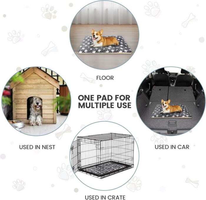 Dog Bed Dog mat Pet mat Dog Box mat Machine Washable Grey (33x23x1.5in)