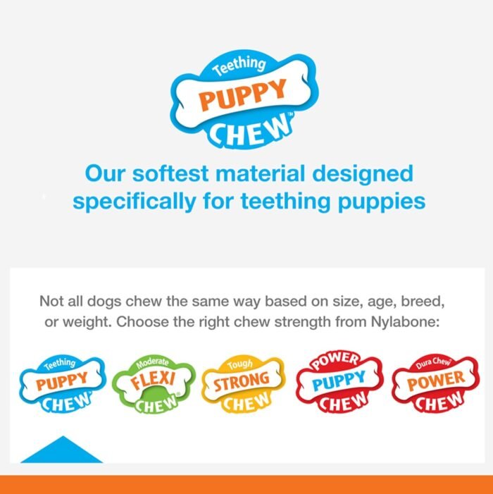 Nylabone Freezer Bone Puppy Chew Toy, Soothing Teething Toys for Puppies, Rubber & Terry Cloth, Peanut Butter Flavor, Small - Up to 25 lbs, 1 Count