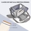Cat, Dog Carrier for Small Medium Cats Puppies up to 15 Lbs, TSA Airline Approved Carrier Soft Sided, Collapsible Travel Puppy Carrier - Grey - Image 2