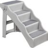 Amazon Basics Foldable Non-Slip Steps for Dogs and Cats, Grey, 23.90" x 16.10" x 19.76"