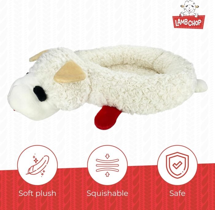 Multipet Lamb Chop Bed for Dogs, White, 27.0" L x 18.5" W x 5.5" Th