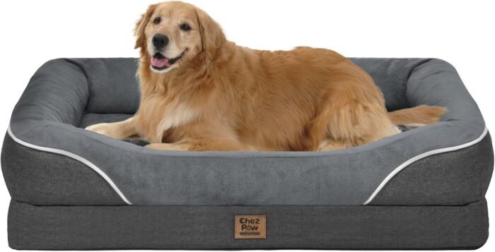 Washable Orthopedic Large Dog Bed - Removable Orthopedic Foam Dog Beds with Bolsters Waterproof Large Dog Bed and Non-Slip Bottom Extra Large Dog Bed Sofa