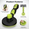 Comotech 3PCS Cat Grooming Kit | Cat Brush | Cat Brushes for indoor Cats | Cat Nail Clipper | Cat Nail Trimmer | Cat Bath Brush | Cat Brush for Shedding - Premium Cat Supplies (Green) - Image 2