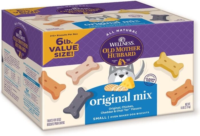 Wellness Old Mother Hubbard Original Mix Dog Biscuits, Natural, Training Treats, Four Flavors, Small Size, (6 Pound Bag)