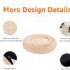 Amazon Basics Donut Pet Bolster Faux Fur Bed for Dog, Beige, 23" x 23"