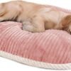 Patas Lague Reversible Orthopedic Dog Bed for Medium Dogs 30''x20'', Memory Foam Supportive Therapy Fillings Deep Sleep Pet Beds with Removable Cover Soft Warm Washable Cat Cuddler Bed Pink