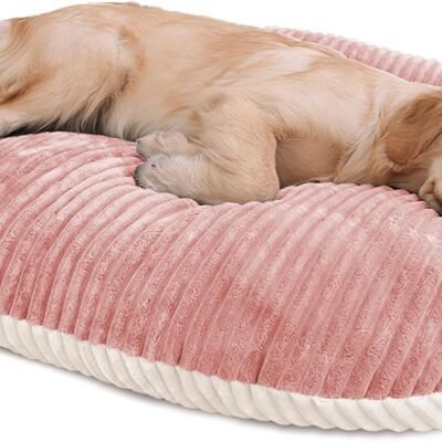 Patas Lague Reversible Orthopedic Dog Bed for Medium Dogs 30''x20'', Memory Foam Supportive Therapy Fillings Deep Sleep Pet Beds with Removable Cover Soft Warm Washable Cat Cuddler Bed Pink