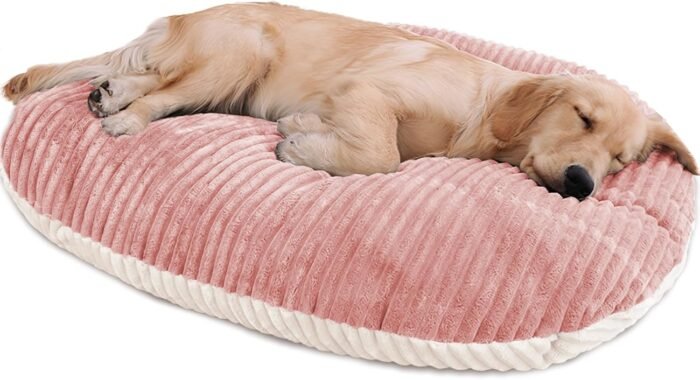 Patas Lague Reversible Orthopedic Dog Bed for Medium Dogs 30''x20'', Memory Foam Supportive Therapy Fillings Deep Sleep Pet Beds with Removable Cover Soft Warm Washable Cat Cuddler Bed Pink