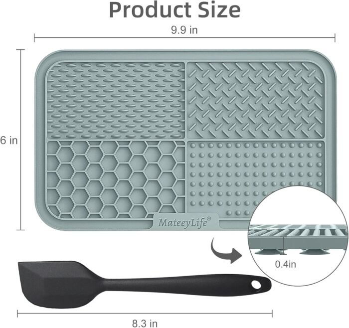 MateeyLife 2PCS Large Lick Mat for Dogs with Suction Cups, Slow Feeder Dog Bowls, Dog Lick Mat for Anxiety Relief, Dog Toys to Keep Them Busy, Dog Enrichment Toys for Bathing, Cat Lick Pad for Boredom
