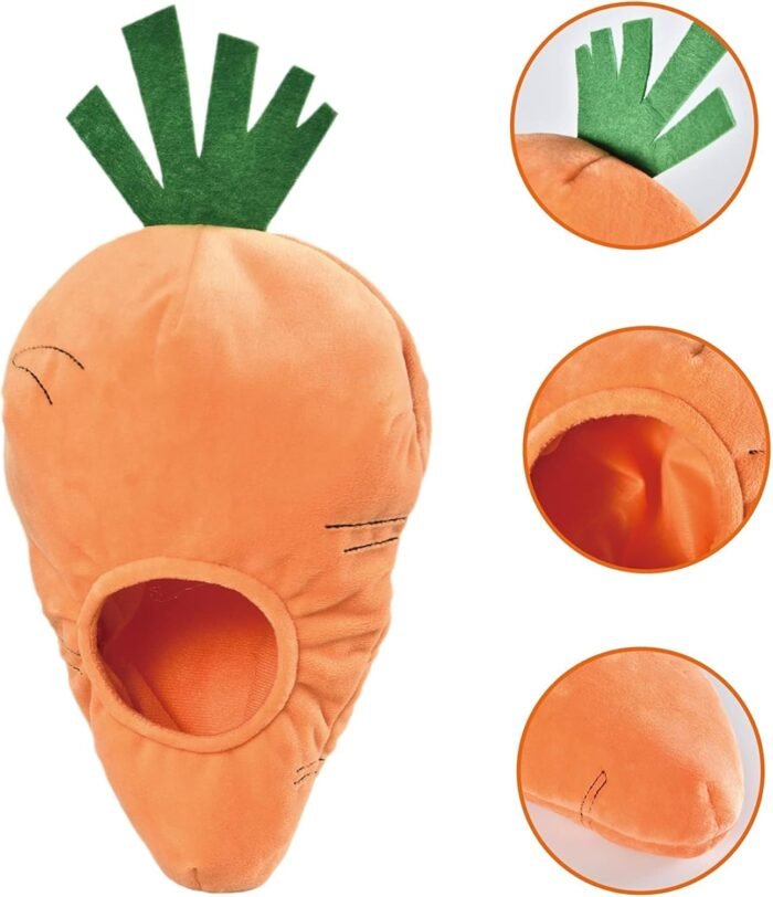 Amazon Basics Hide and Seek Squeaky Dog Plush Toy, Rabbit and Carrot, Orange and White, 5 Pack