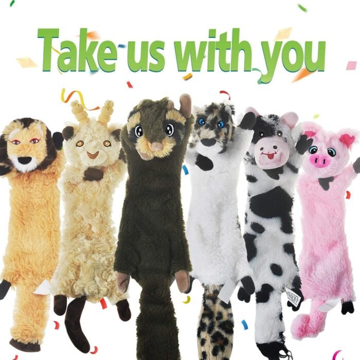 SHARLOVY Dog Squeaky Toy No Stuffing 6 Pack, Dog Toys Crinkle for Small Puppy, Durable Chew Plush Cute Animals Natural for Teething Pet