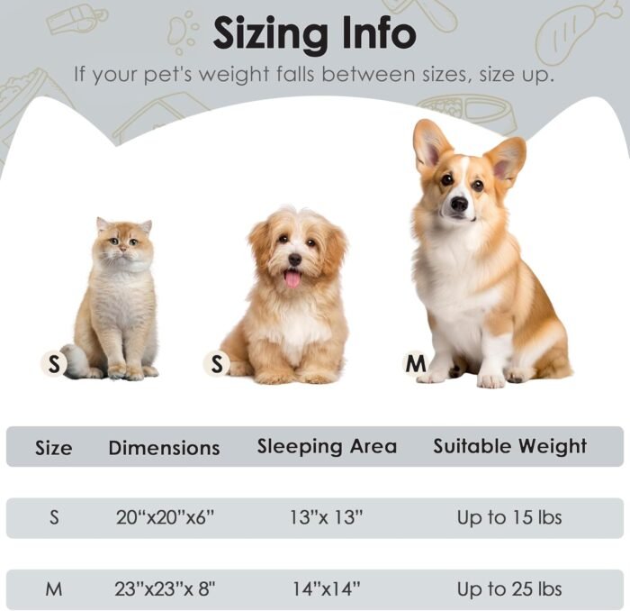 Hoewina Dog & Cat Bed, 20in Cat Beds for Indoor Cats, Calming Donut Bed for Puppy and Kitten, Washable Round Fluffy Pet Bed for Small Medium Dogs and Cats (Light Grey)