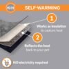 K&H PET PRODUCTS Self-Warming Cat Bed Pad, Self Heating Pad for Outdoor Cat Houses, Warming Mat for Indoor Pet Beds & Furniture, Reversible Blanket, Washable - Small 21 X 17in Oatmeal/Chocolate - Image 4