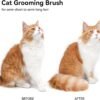 aumuca Cat Brush for Shedding, Cat Brushes for Indoor Cats, Cat Brush for Long or Short Haired Cats, Cat Hair Brush Cat Grooming Deshedding Brush for Dog Kitten Horse Massage Removes Loose Fur, White - Image 7