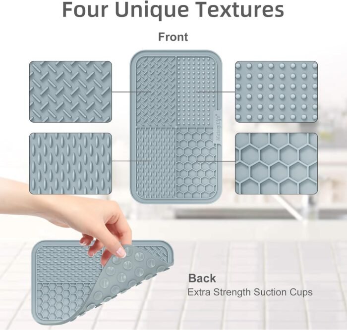 MateeyLife 2PCS Large Lick Mat for Dogs with Suction Cups, Slow Feeder Dog Bowls, Dog Lick Mat for Anxiety Relief, Dog Toys to Keep Them Busy, Dog Enrichment Toys for Bathing, Cat Lick Pad for Boredom