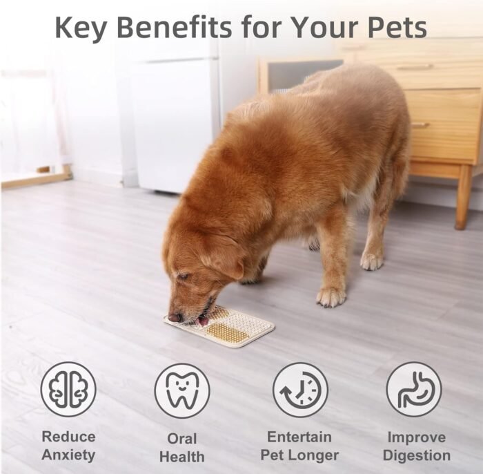 MateeyLife 2PCS Large Lick Mat for Dogs with Suction Cups, Slow Feeder Dog Bowls, Dog Lick Mat for Anxiety Relief, Dog Toys to Keep Them Busy, Dog Enrichment Toys for Bathing, Cat Lick Pad for Boredom