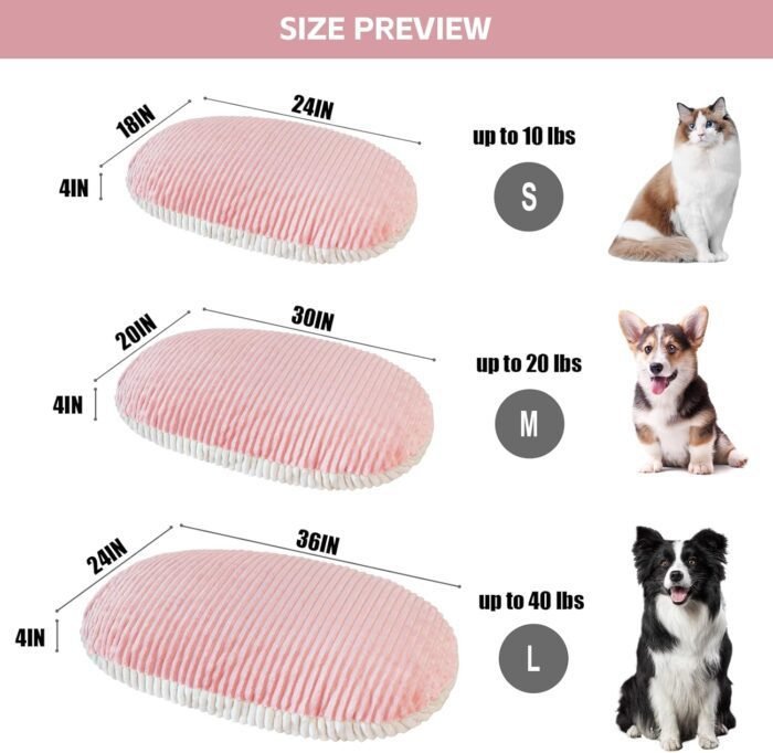 Patas Lague Reversible Orthopedic Dog Bed for Medium Dogs 30''x20'', Memory Foam Supportive Therapy Fillings Deep Sleep Pet Beds with Removable Cover Soft Warm Washable Cat Cuddler Bed Pink