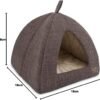 Pet Tent-Soft Bed for Dog and Cat by Best Pet Supplies - Brown Linen, 19" x 19" x H:19" - Image 7
