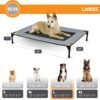 K&H Pet Products Outdoor Elevated Dog Cot, Breathable Cooling Elevated Cot Hammock Pet Bed for Large Dogs, Washable Mesh Cover, Raised Metal Frame, Collapsible, Portable - Large 42 X 30in Gray