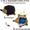 Plush Hedgehog Dog Toys 3 PCS - Squeaky No-Stuffing Hedgehog for Small and Medium Dogs - Keep Your Puppy Busy with Multi-Colored Interactive Toys for Aggressive Chewers - Image 2