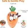 Amazon Basics Hide and Seek Squeaky Dog Plush Toy, Rabbit and Carrot, Orange and White, 5 Pack - Image 2