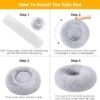 Cat Beds for Indoor Cats, 20 Inch Dog Bed for Small Melium Large Dogs, Washable-Round Pet Bed for Puppy and Kitten with Slip-Resistant Bottom - Image 6
