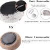 Calming Dog Beds & Cat Cave Bed with Hooded Cover,Removable Washable Round Beds for Small Medium Pets,Anti-Slip Faux Fur Fluffy Coved Bed for Improved Sleep,Fits up to 15/25 lbs(Medium,24"x24") - Image 2