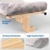 Cat Perch for Window Sill with Bolster - Orthopedic Hammock Design with Premium Hardwood & Robust Metal Frame - Cat Window Seat for Large Cats and Kittens - Natural Color Wood with Gray Bed - Image 5