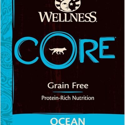 Wellness CORE Grain-Free High-Protein Dry Dog Food, Natural Ingredients, Made in USA with Real Meat, All Breeds, For Adult Dogs (Ocean Whitefish, Herring & Salmon, 26-Pound Bag)