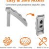 Amazon Basics Foldable Non-Slip Steps for Dogs and Cats, Grey, 23.90" x 16.10" x 19.76" - Image 2