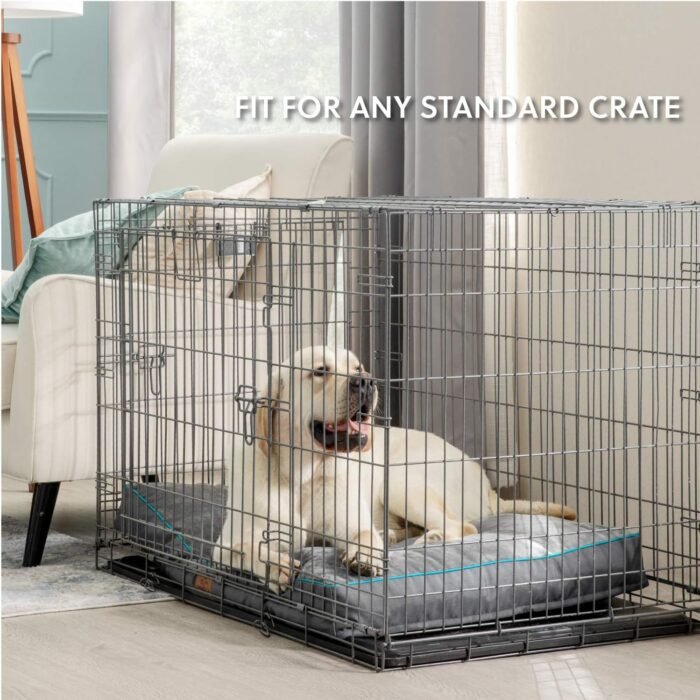 Bedsure Waterproof Dog Beds for Large Dogs - 4 Inch Thicken Up to 80lbs Pet Mat Pillows with Removable Washable Cover, Grey