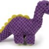 goDog Checkers Just for Me Dinos Bruto Squeaky Plush Dog Toy, Chew Guard Technology - Purple, Mini