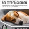 OhGeni Orthopedic Dog Bed Couch for Large Sized Pets with Egg Foam Support, Four-Sided Bolster Cushions, Soft Tear-Resistant Fabric, and Removable Machine Washable Plush Cover 35-Inch (Gray) - Image 3