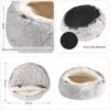 Calming Dog Beds & Cat Cave Bed with Hooded Cover,Removable Washable Round Beds for Small Medium Pets,Anti-Slip Faux Fur Fluffy Coved Bed for Improved Sleep,Fits up to 15/25 lbs (Small,20"x20") - Image 5
