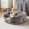 Asvin Small Dog Bed for Small Dogs, Cat Beds for Indoor Cats, Pet Bed for Puppy and Kitty, Extra Soft & Machine Washable with Anti-Slip & Water-Resistant Oxford Bottom, Grey, 20 inches - Image 2