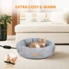 Heated Cat Bed for Indoor Cats, 20’’ Electric Cat Heated Bed Pet Warming Bed for Cats and Small Dogs, Washable Calming Round Donut Pet Bed with Heating Pad, Indoor Use - Image 2