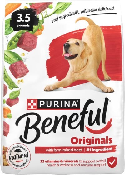 Purina Beneful Originals With Farm-Raised Beef Natural Dog Food Dry Recipe With Added Vitamins, Minerals and Nutrients - (Pack of 4) 3.5 lb. Bags