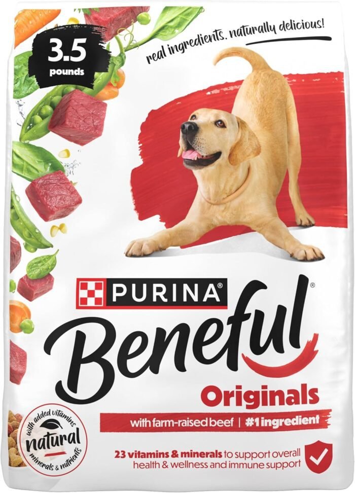 Purina Beneful Originals With Farm-Raised Beef Natural Dog Food Dry Recipe With Added Vitamins, Minerals and Nutrients - (Pack of 4) 3.5 lb. Bags