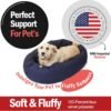 Majestic Pet 40 Inch Bagel Calming Dog Bed Washable – Cozy Soft Round Dog Bed with Spine Support for Dogs to Rest their Head - Fluffy Donut Dog Bed 40x29x9 (Inch) - Round Pet Bed Large – Blue - Image 2