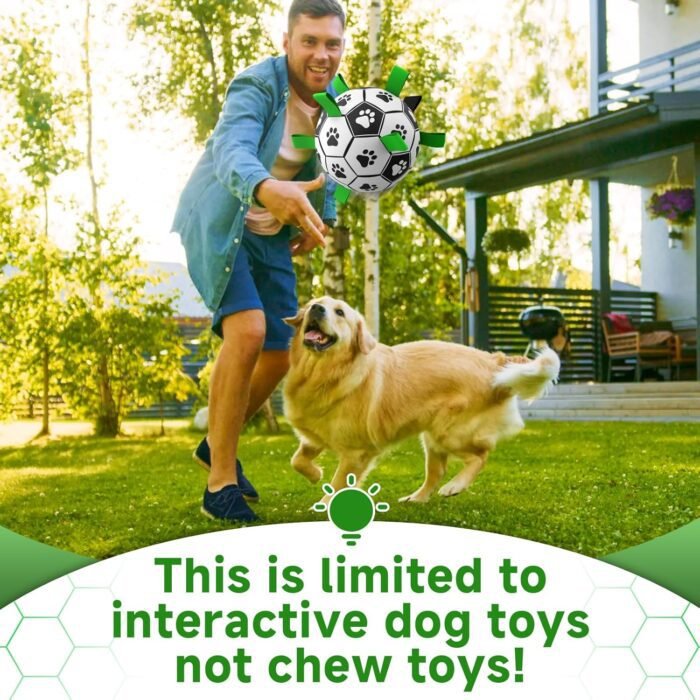 QDAN Dog Toys Soccer Ball with Straps, Interactive Dog Toys for Tug of War, Puppy Birthday Gifts, Dog Tug Toy, Dog Water Toy, Durable Dog Balls World Cup for Small & Medium Dogs（6 Inch）