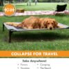 K&H Pet Products Outdoor Elevated Dog Cot, Breathable Cooling Elevated Cot Hammock Pet Bed for Large Dogs, Washable Mesh Cover, Raised Metal Frame, Collapsible, Portable - Large 42 X 30in Gray